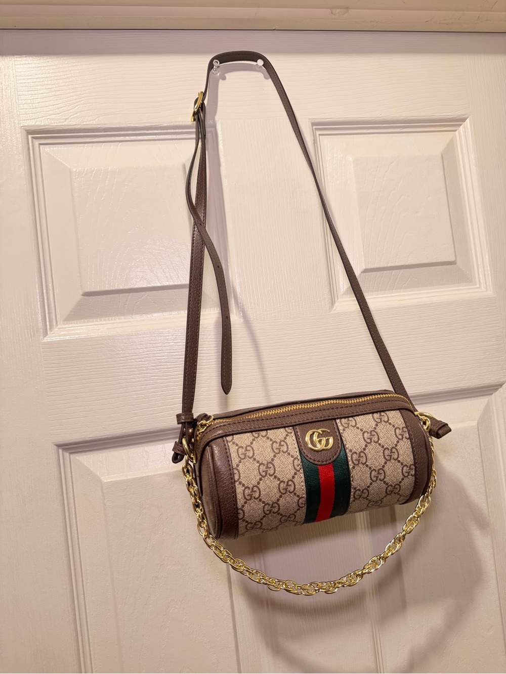 Women Canvas Ophidia Barrel Crossbody Bag
